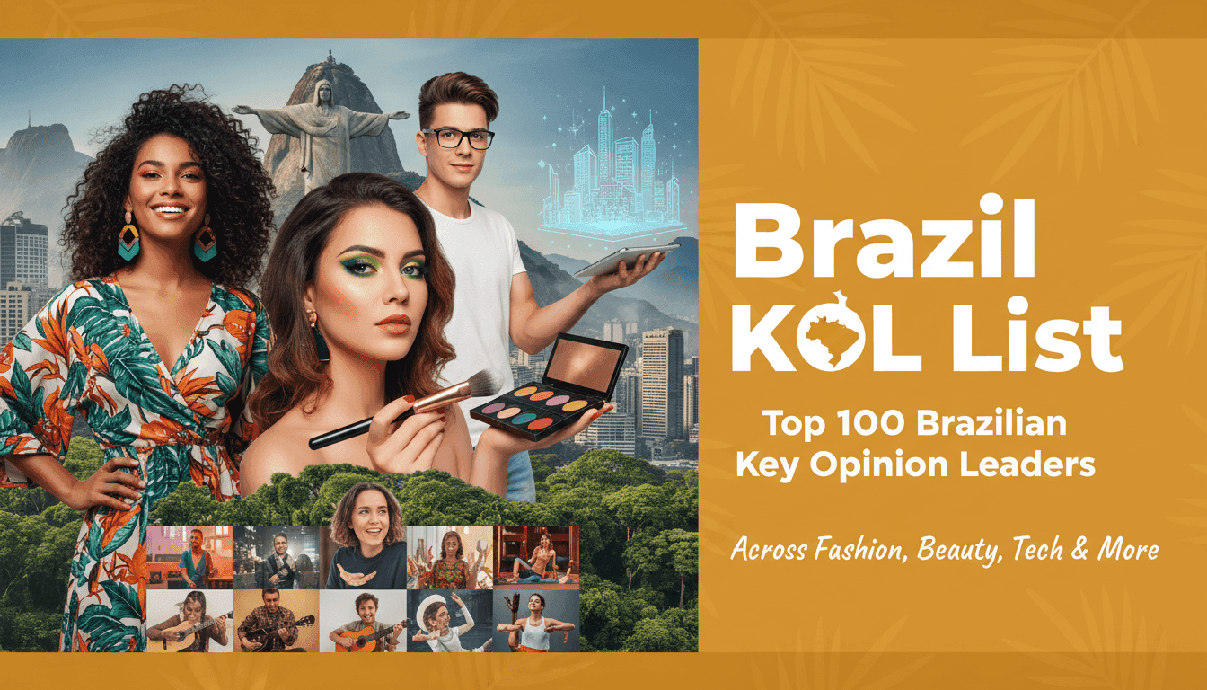 Brazil KOL List: Top 100 Brazilian Key Opinion Leaders Across Fashion, Beauty, Tech & More