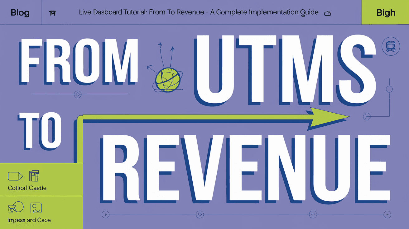 Live Dashboard Tutorial: From UTMs to Revenue - A Complete Implementation Guide